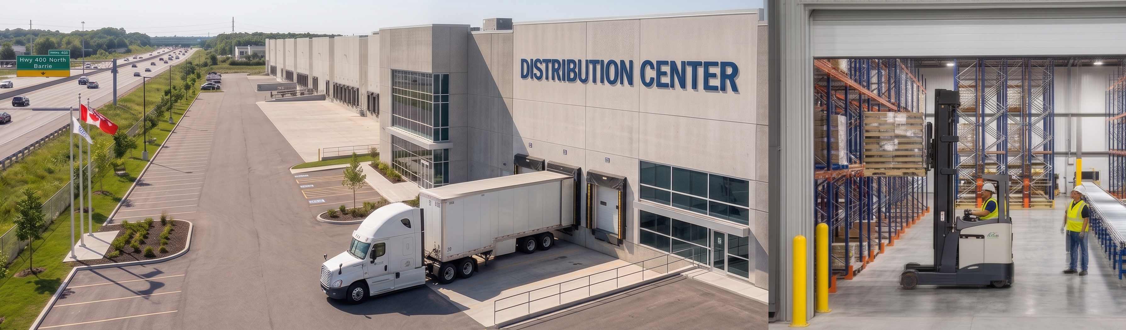 Industrial warehouse facility along the Highway 400 corridor north of the GTA in Barrie and Simcoe County